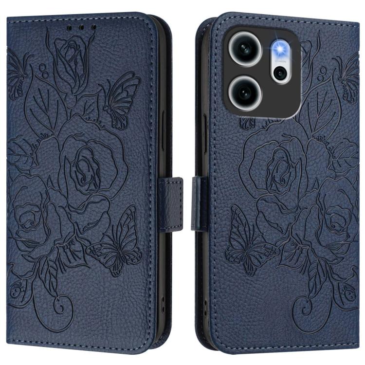 For OPPO Reno14 F 5G Embossed Rose RFID Anti-theft Leather Phone Case