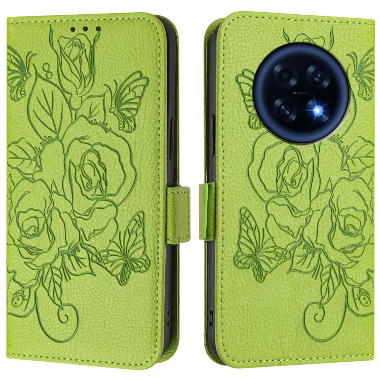 For OPPO A6 GT 5G Embossed Rose RFID Anti-theft Leather Phone Case
