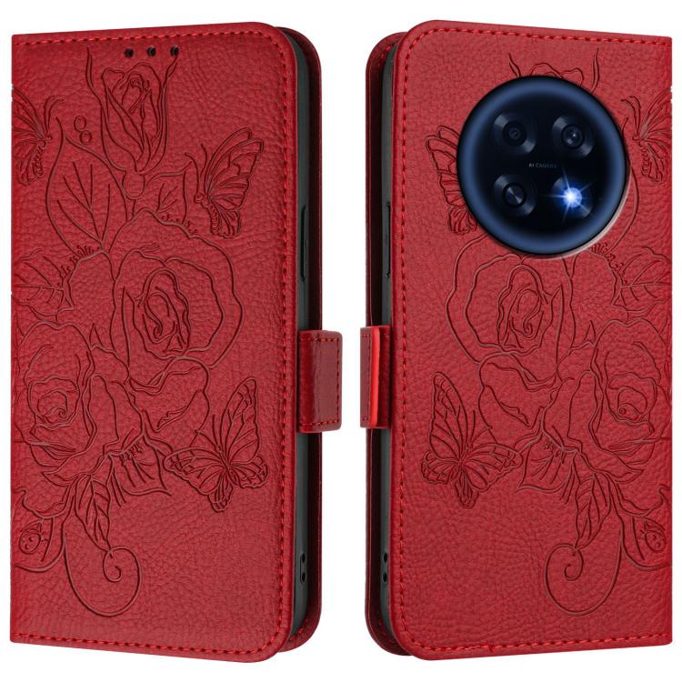 For OPPO A6 GT 5G Embossed Rose RFID Anti-theft Leather Phone Case