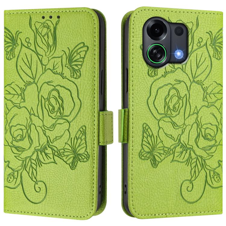 For OPPO K13 Turbo 5G Embossed Rose RFID Anti-theft Leather Phone Case