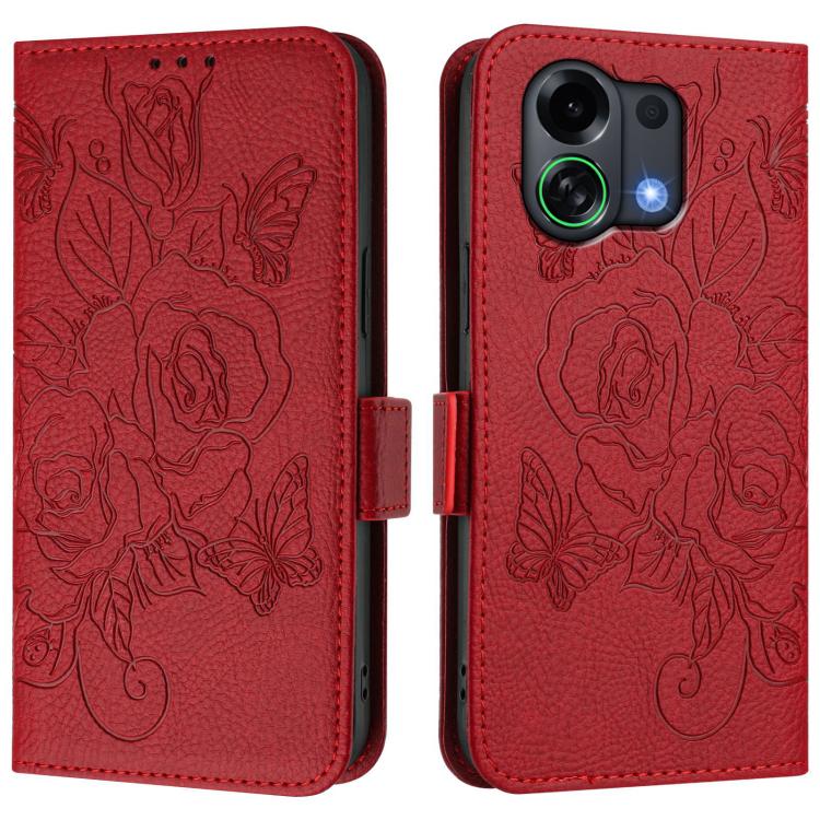 For OPPO K13 Turbo 5G Embossed Rose RFID Anti-theft Leather Phone Case