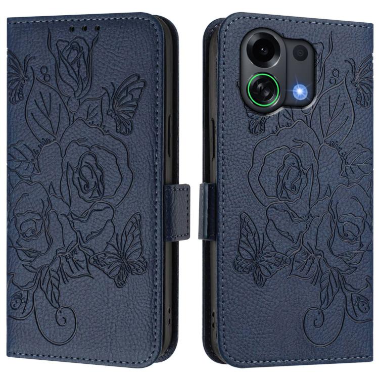 For OPPO K13 Turbo 5G Embossed Rose RFID Anti-theft Leather Phone Case