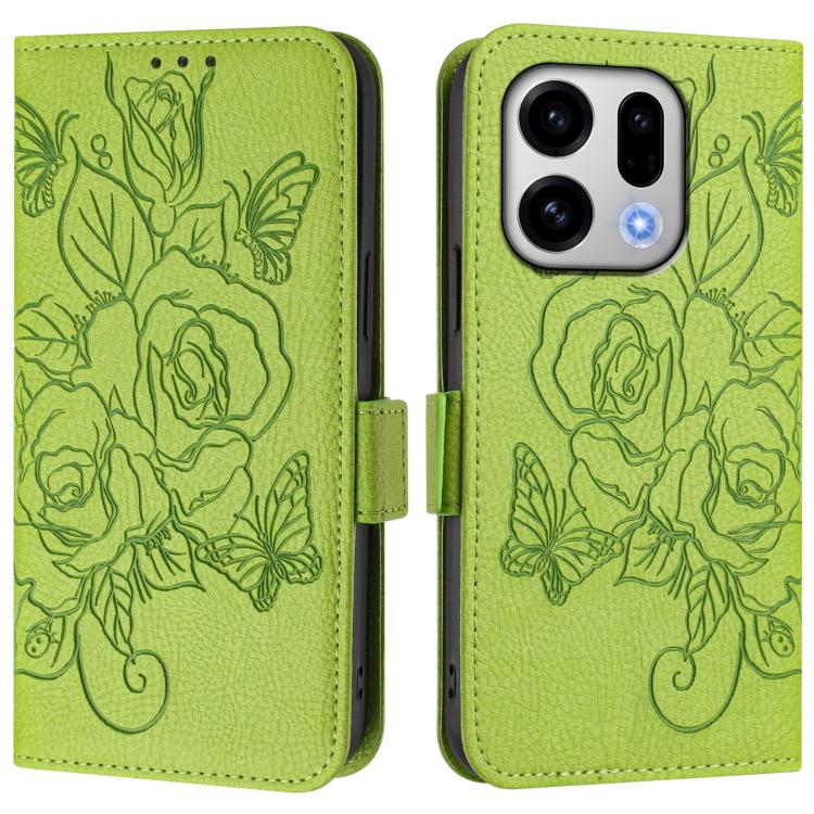 For OPPO Find X9 Embossed Rose RFID Anti-theft Leather Phone Case