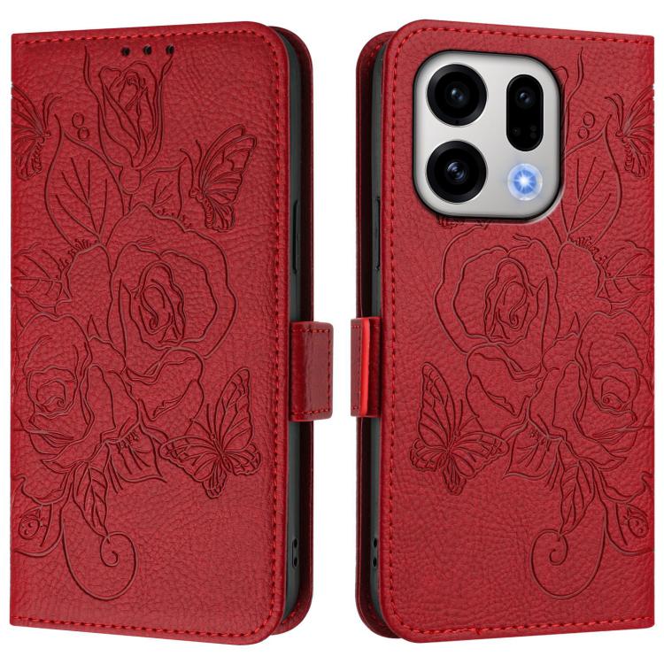 For OPPO Find X9 Embossed Rose RFID Anti-theft Leather Phone Case