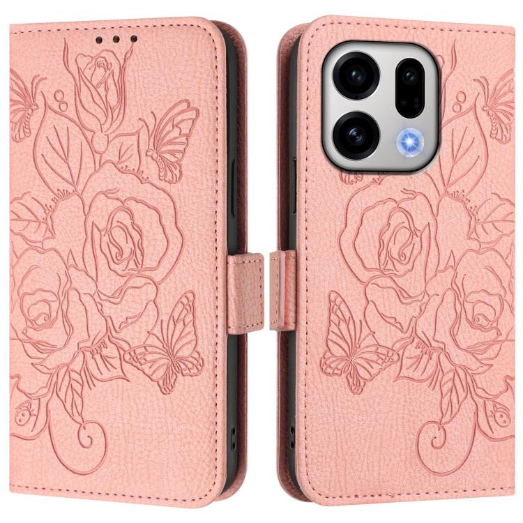 For OPPO Find X9 Embossed Rose RFID Anti-theft Leather Phone Case