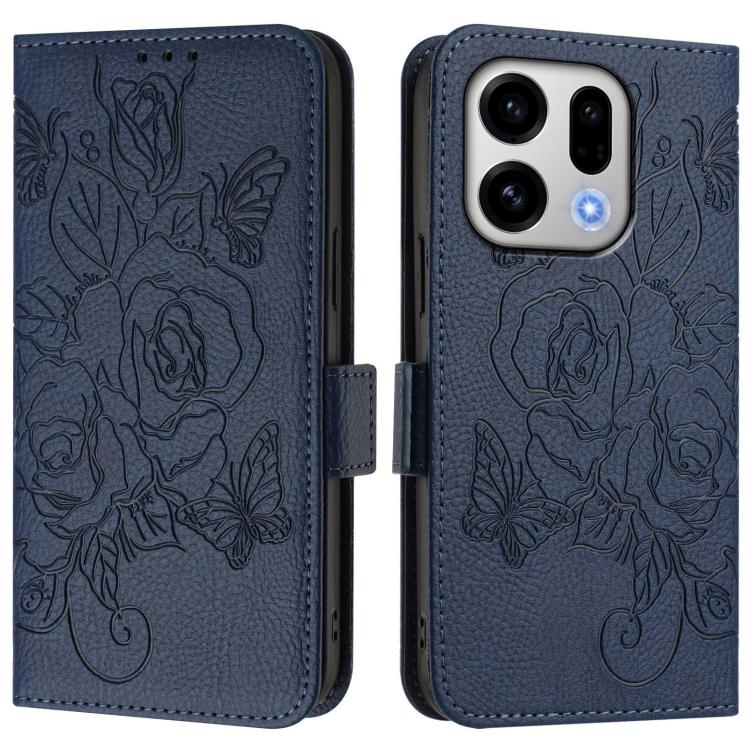 For OPPO Find X9 Embossed Rose RFID Anti-theft Leather Phone Case