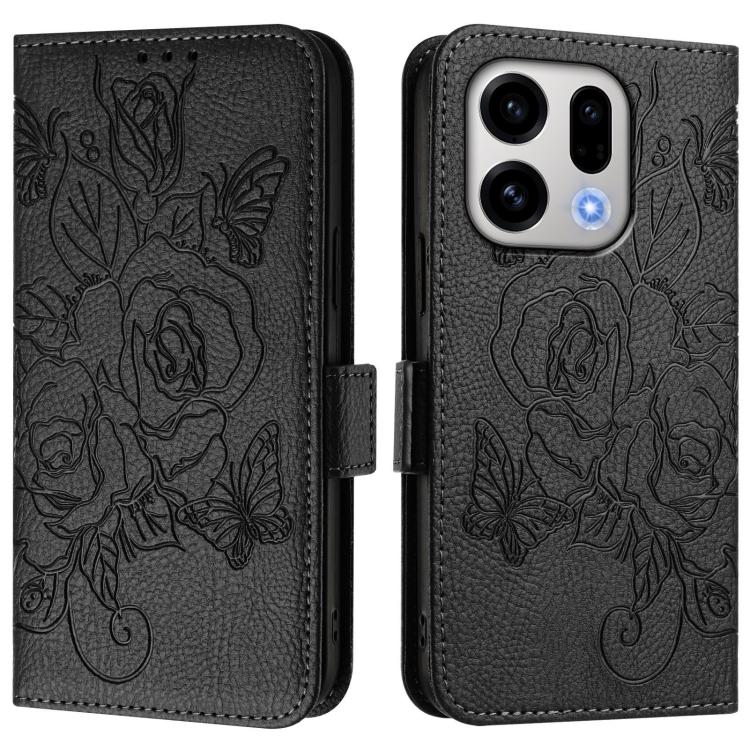 For OPPO Find X9 Embossed Rose RFID Anti-theft Leather Phone Case