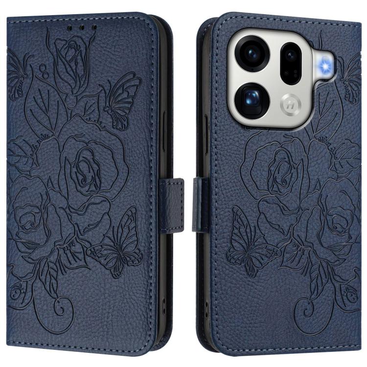For OPPO Find X9 Pro Embossed Rose RFID Anti-theft Leather Phone Case