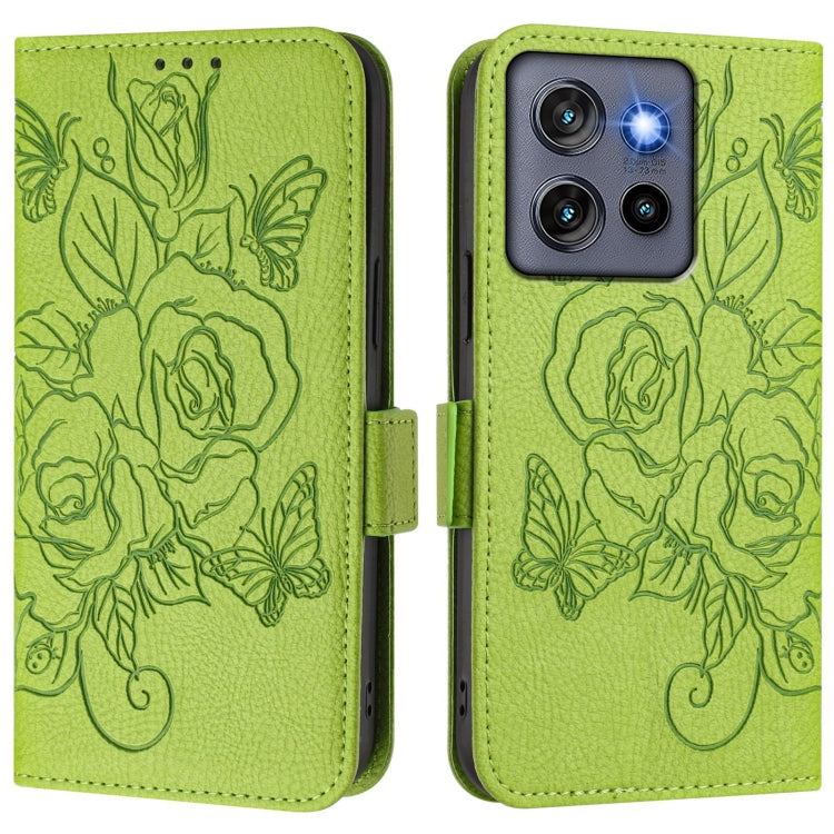 For Motorola Edge 50 Neo Embossed Rose RFID Anti-theft Leather Phone Case