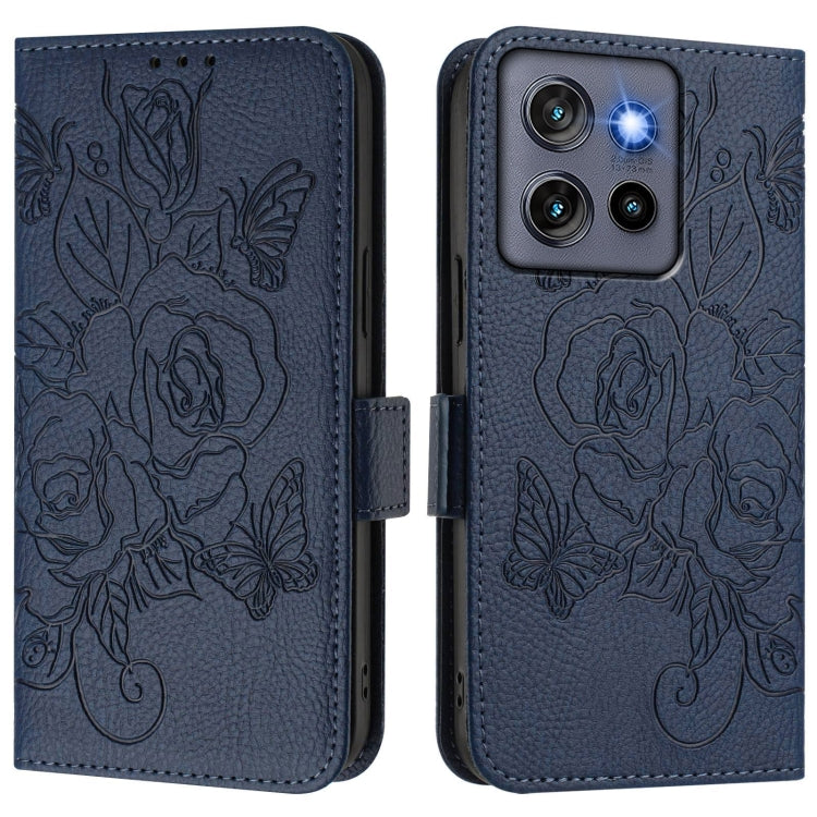For Motorola Edge 50 Neo Embossed Rose RFID Anti-theft Leather Phone Case