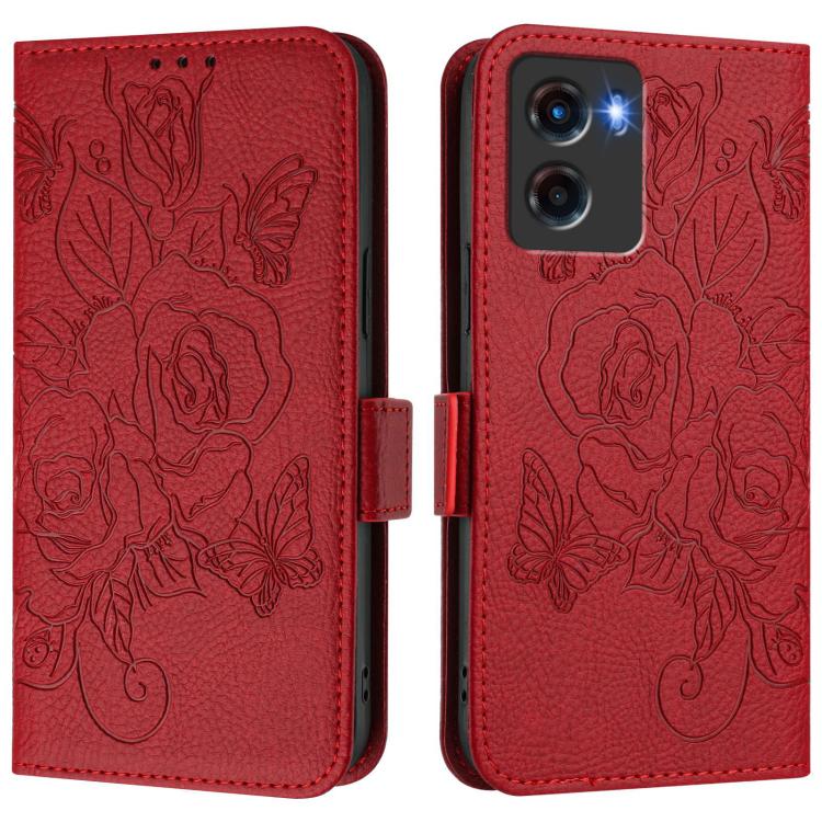 For Motorola Moto G05 Embossed Rose RFID Anti-theft Leather Phone Case