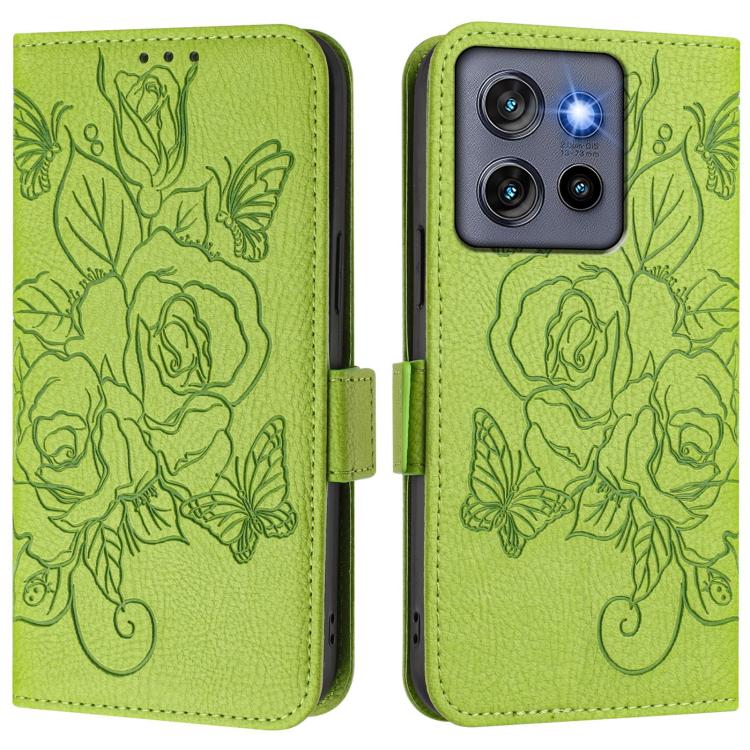 For Motorola Moto G Stylus 5G 2025 Embossed Rose RFID Anti-theft Leather Phone Case
