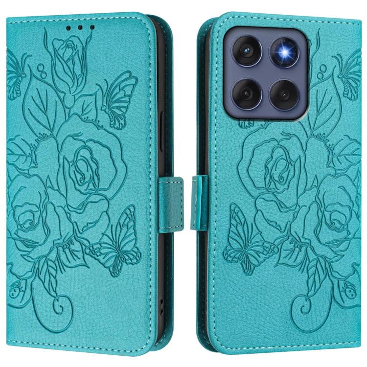 For Motorola Edge 60 Fusion Embossed Rose RFID Anti-theft Leather Phone Case