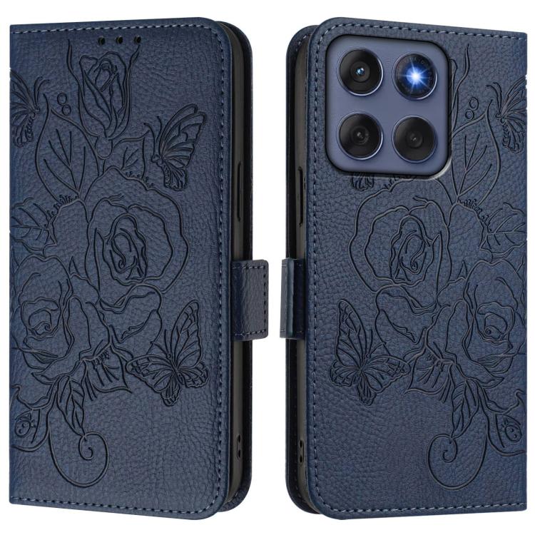 For Motorola Edge 60 Fusion Embossed Rose RFID Anti-theft Leather Phone Case