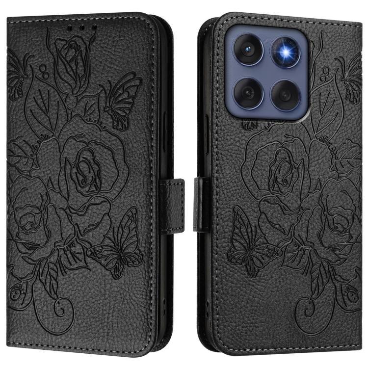 For Motorola Edge 60 Fusion Embossed Rose RFID Anti-theft Leather Phone Case
