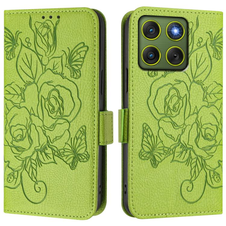 For Motorola Edge 70 5G Embossed Rose RFID Anti-theft Leather Phone Case