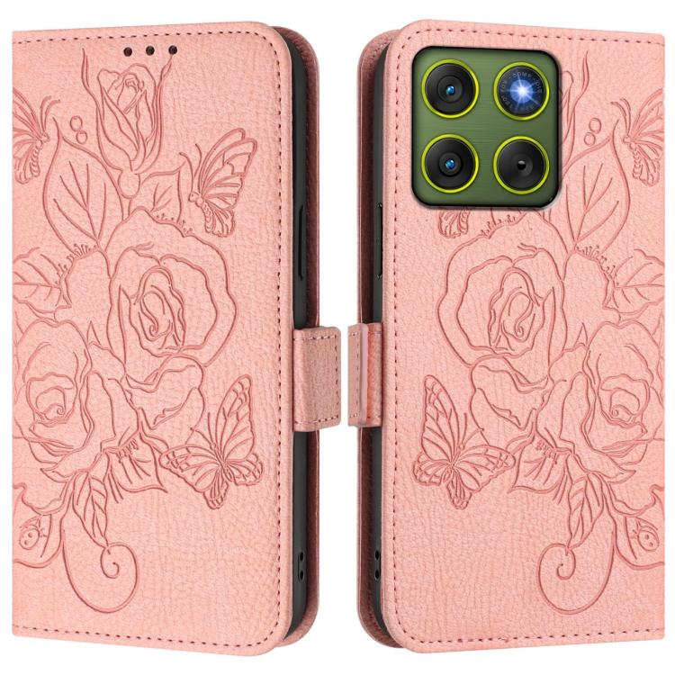 For Motorola Edge 70 5G Embossed Rose RFID Anti-theft Leather Phone Case