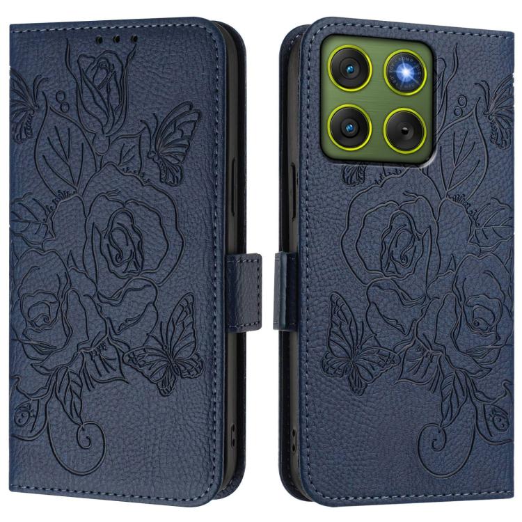 For Motorola Edge 70 5G Embossed Rose RFID Anti-theft Leather Phone Case