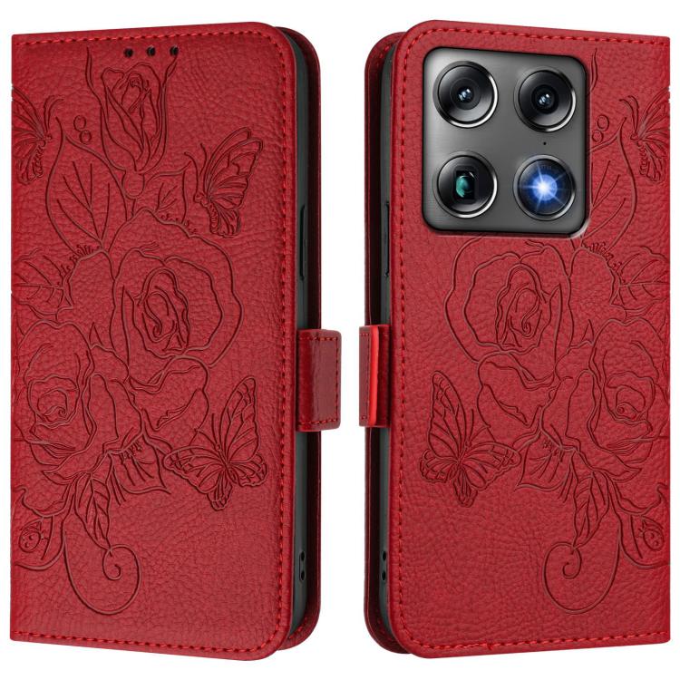 For Motorola Moto X70 Air Pro / Signature 5G Embossed Rose RFID Anti-theft Leather Phone Case