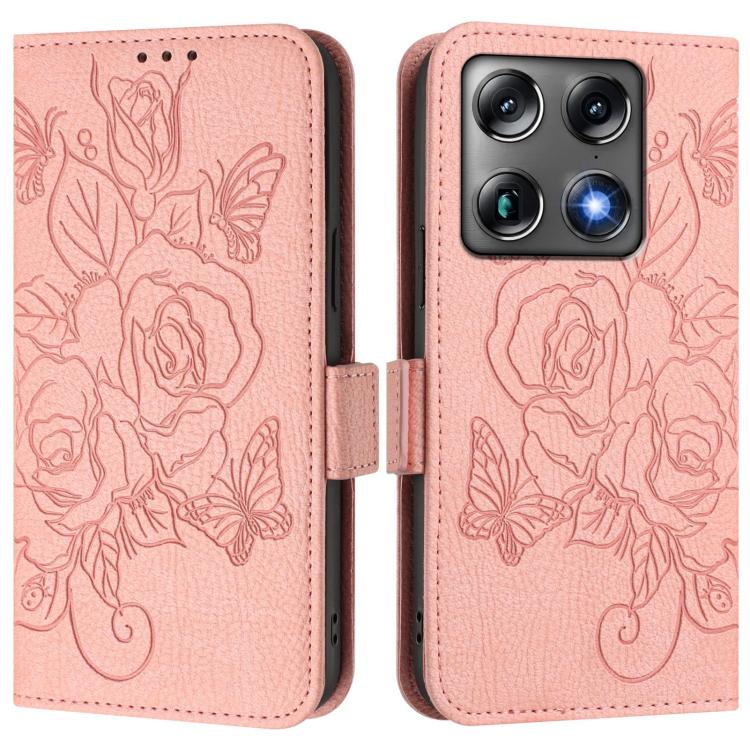For Motorola Moto X70 Air Pro / Signature 5G Embossed Rose RFID Anti-theft Leather Phone Case
