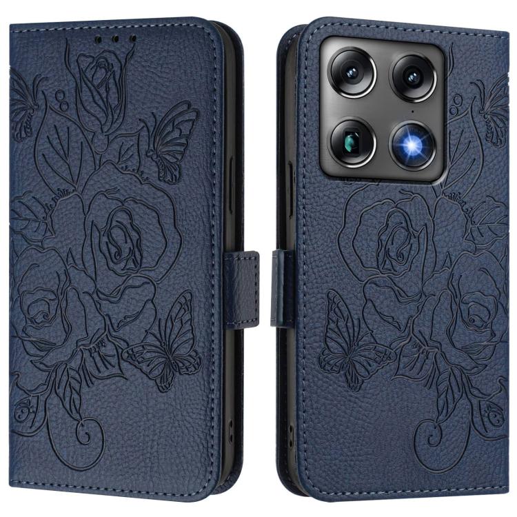 For Motorola Moto X70 Air Pro / Signature 5G Embossed Rose RFID Anti-theft Leather Phone Case