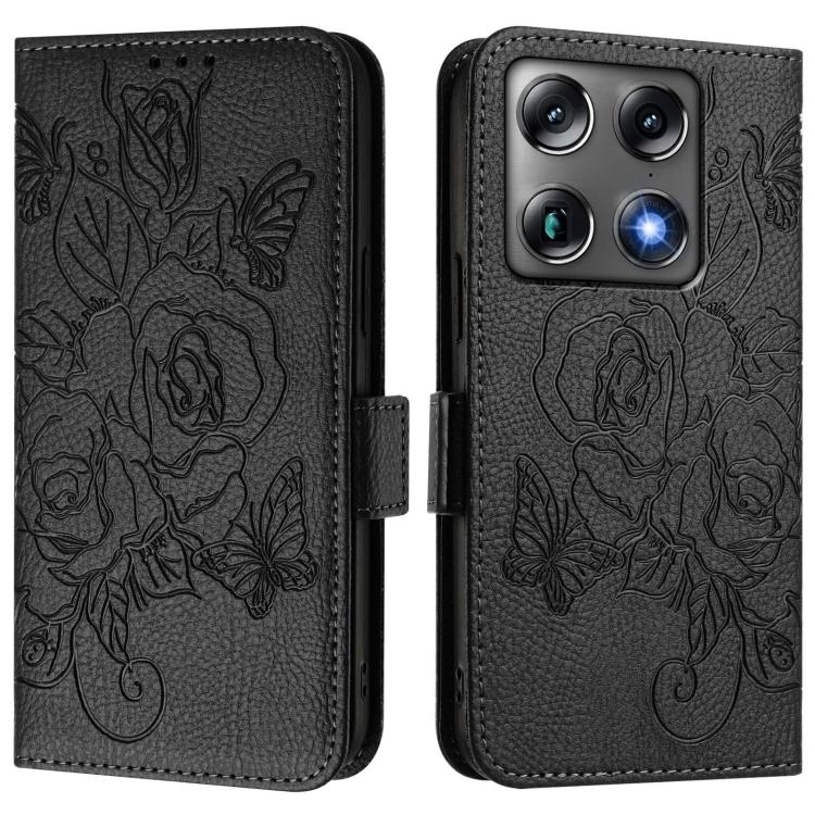 For Motorola Moto X70 Air Pro / Signature 5G Embossed Rose RFID Anti-theft Leather Phone Case