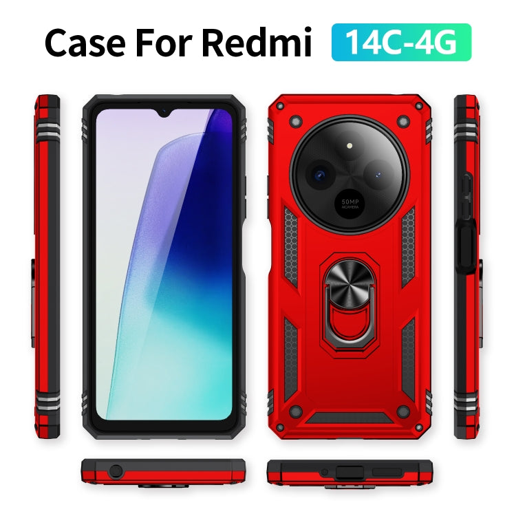 For Redmi 14C 4G Shockproof TPU + PC Phone Case with Holder