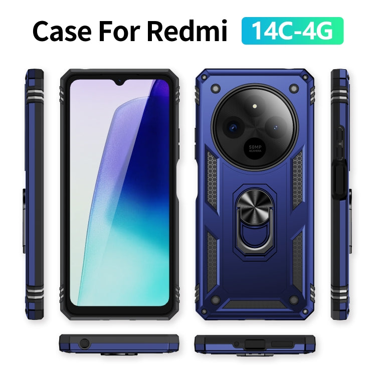 For Redmi 14C 4G Shockproof TPU + PC Phone Case with Holder