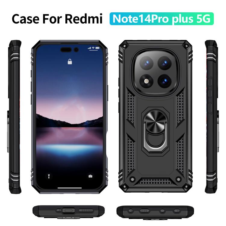 For Redmi Note 14 Pro+ 5G Shockproof TPU + PC Phone Case with Holder