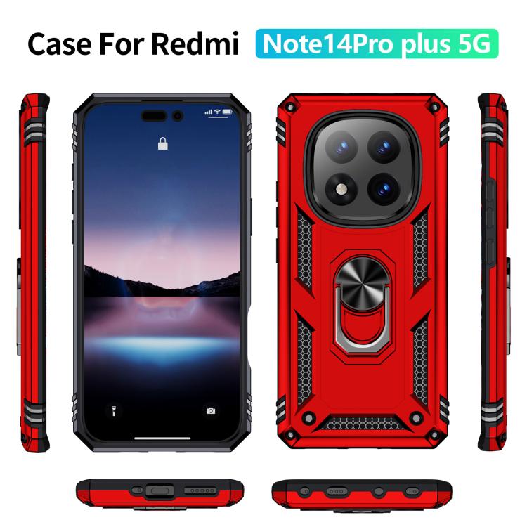 For Redmi Note 14 Pro+ 5G Shockproof TPU + PC Phone Case with Holder