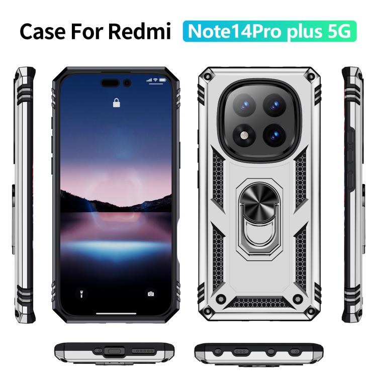 For Redmi Note 14 Pro+ 5G Shockproof TPU + PC Phone Case with Holder