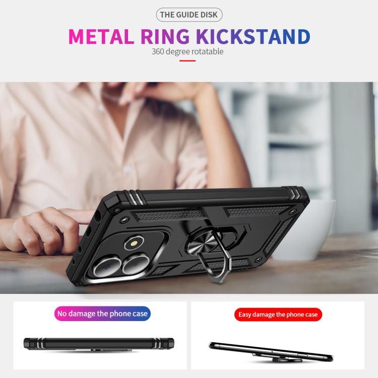 For Redmi Note 14 5G Shockproof TPU + PC Phone Case with Holder