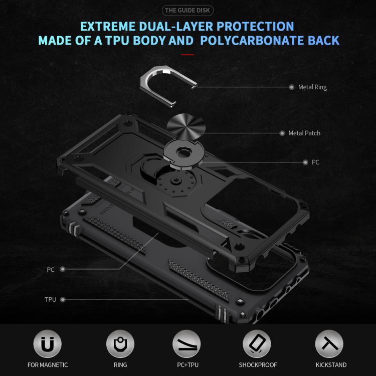 For Redmi Note 14 5G Shockproof TPU + PC Phone Case with Holder
