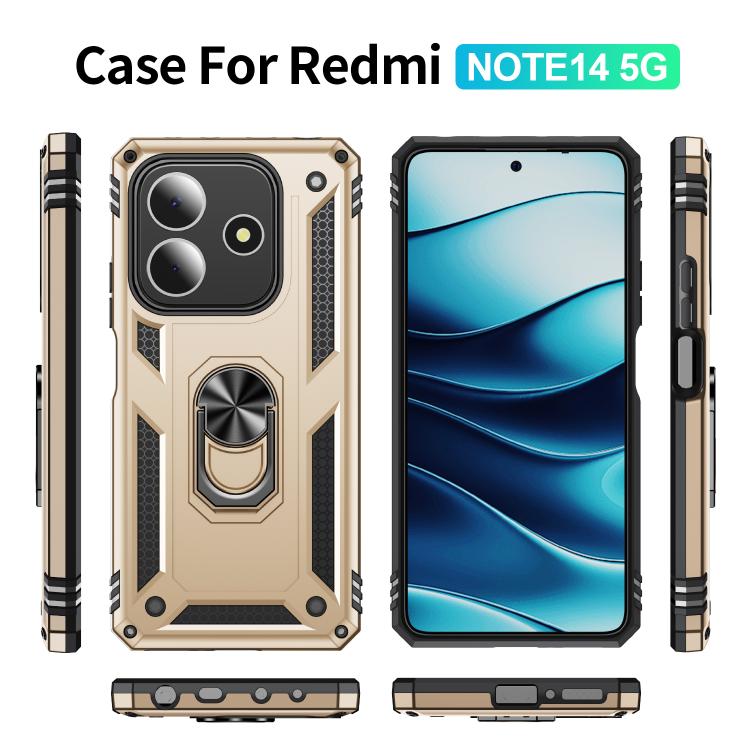 For Redmi Note 14 5G Shockproof TPU + PC Phone Case with Holder