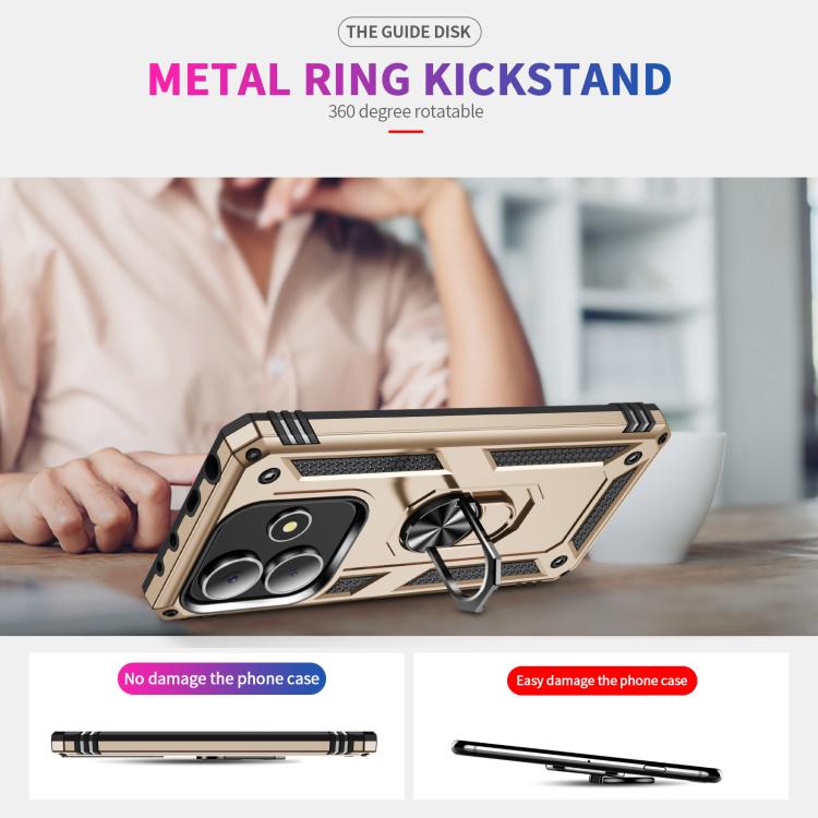 For Redmi Note 14 5G Shockproof TPU + PC Phone Case with Holder