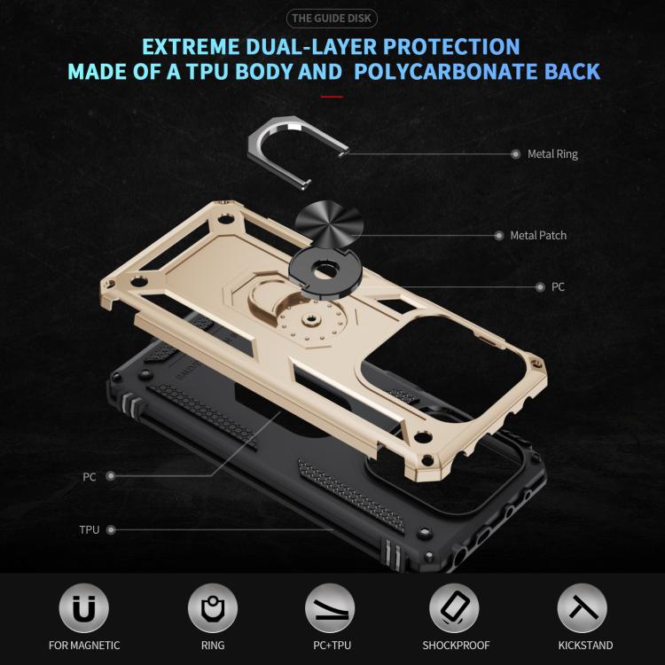 For Redmi Note 14 5G Shockproof TPU + PC Phone Case with Holder