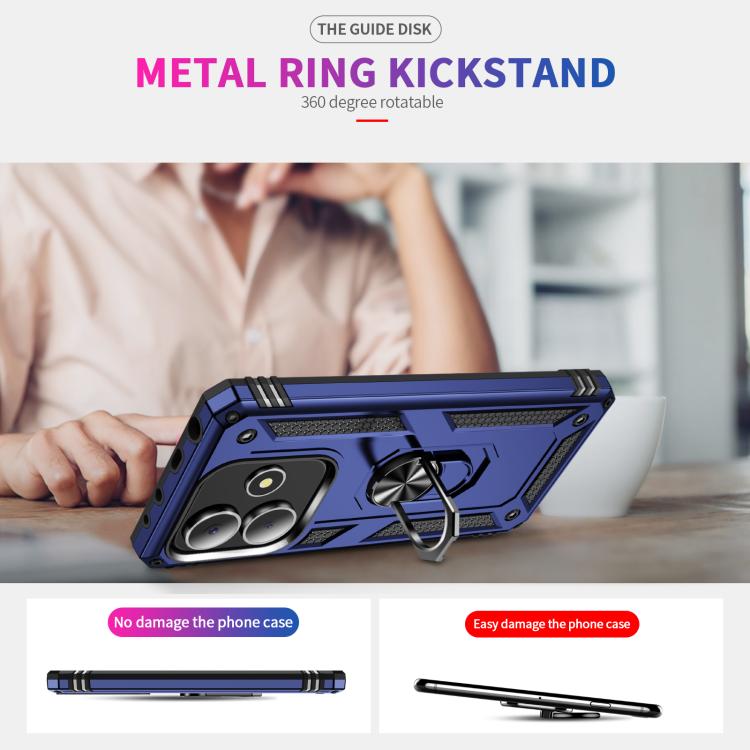 For Redmi Note 14 5G Shockproof TPU + PC Phone Case with Holder