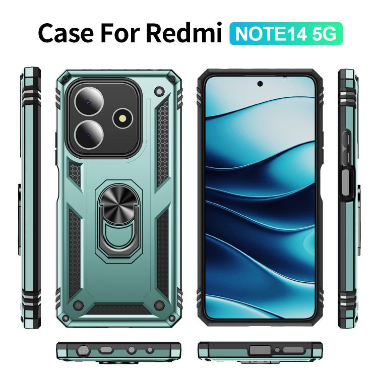 For Redmi Note 14 5G Shockproof TPU + PC Phone Case with Holder