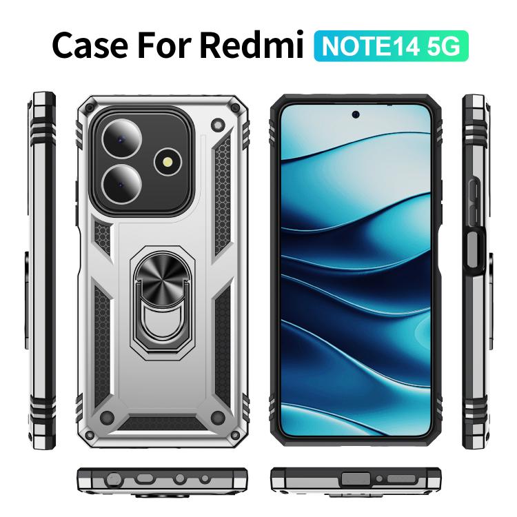 For Redmi Note 14 5G Shockproof TPU + PC Phone Case with Holder