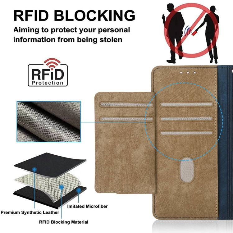 For Google Pixel 7 Pro POLA Dual-color Zipper Wallet RFID Leather Phone Case
