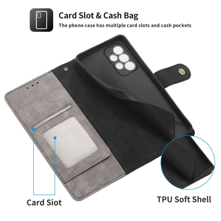 For Samsung Galaxy A53 POLA Dual-color Zipper Wallet RFID Leather Phone Case