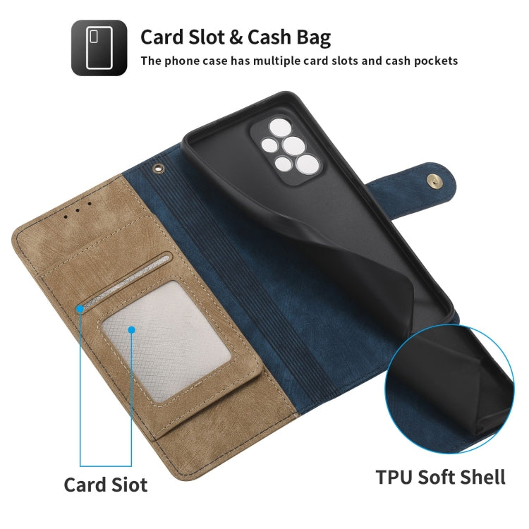 For Samsung Galaxy A53 POLA Dual-color Zipper Wallet RFID Leather Phone Case