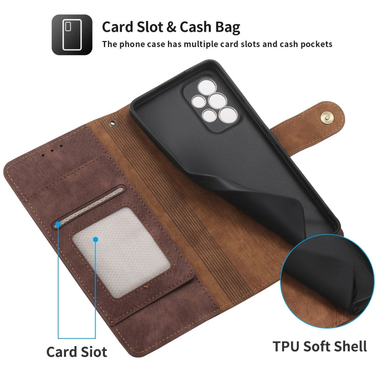 For Samsung Galaxy A53 POLA Dual-color Zipper Wallet RFID Leather Phone Case
