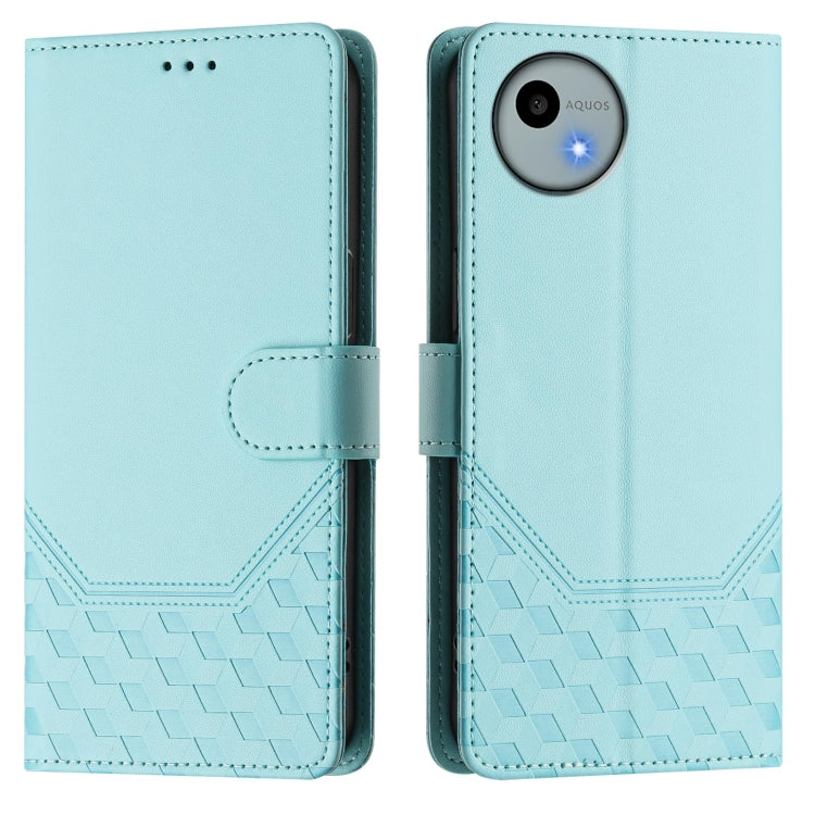 For Sharp Aquos Wish 4 Honeycomb Embossing RFID Leather Phone Case