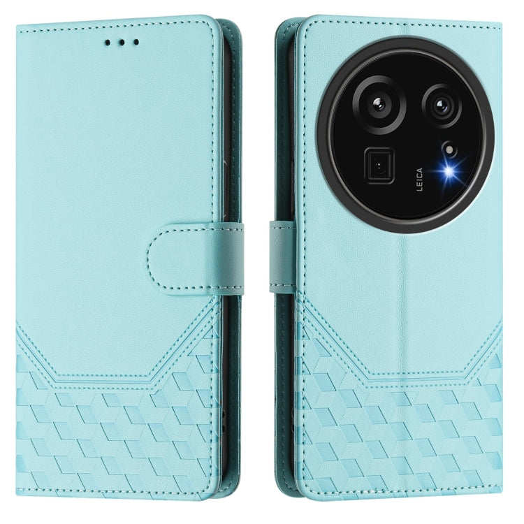 For Sharp Aquos R9 Pro Honeycomb Embossing RFID Leather Phone Case