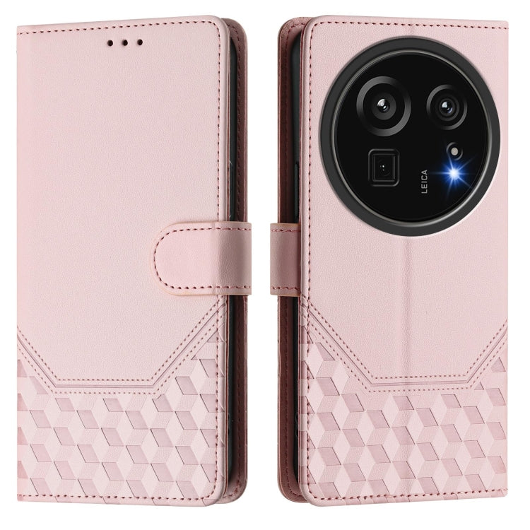 For Sharp Aquos R9 Pro Honeycomb Embossing RFID Leather Phone Case