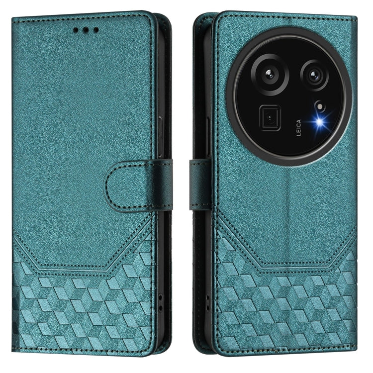 For Sharp Aquos R9 Pro Honeycomb Embossing RFID Leather Phone Case