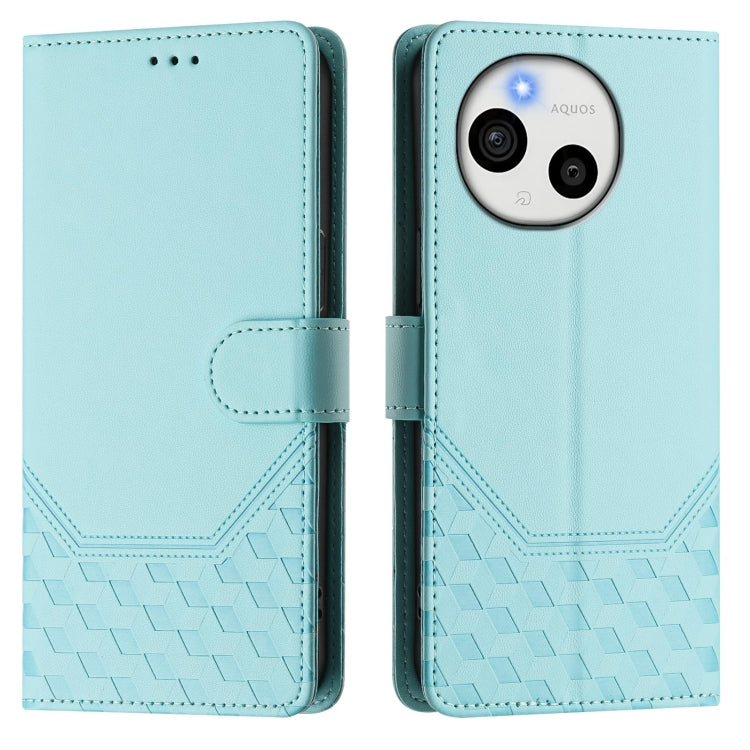 For Sharp Aquos Sense9 Plus Honeycomb Embossing RFID Leather Phone Case