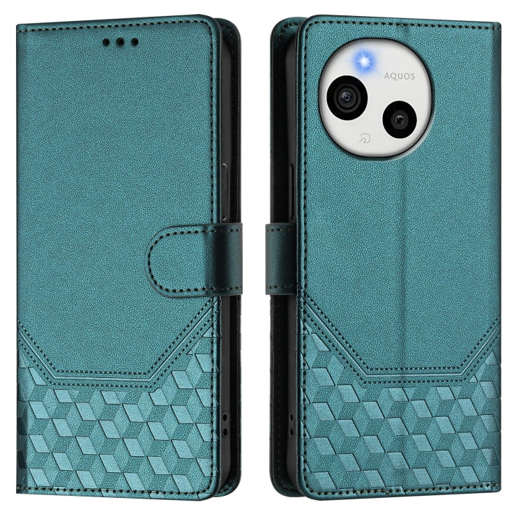 For Sharp Aquos Sense9 Plus Honeycomb Embossing RFID Leather Phone Case