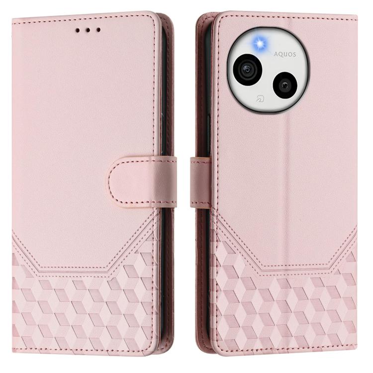 For Sharp Aquos Sense10 Honeycomb Embossing RFID Leather Phone Case